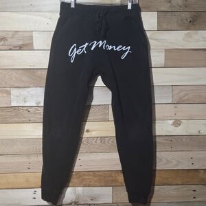 Muerte "Get Money" Black Graphics Jogger Sweatpants Streetwear Men's Hypebeast S